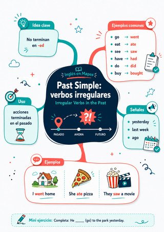 Mapa mental: Past Simple, verbos irregulares